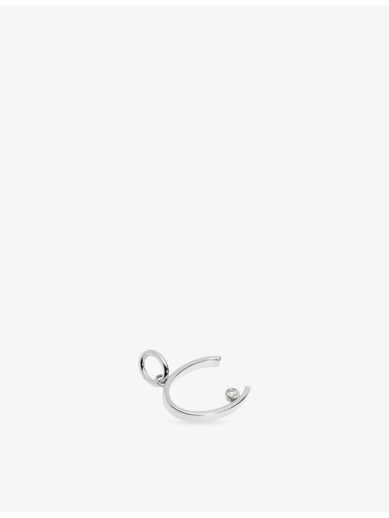 Monica Vinader initial C pendant in sterling silver, imported from the UK