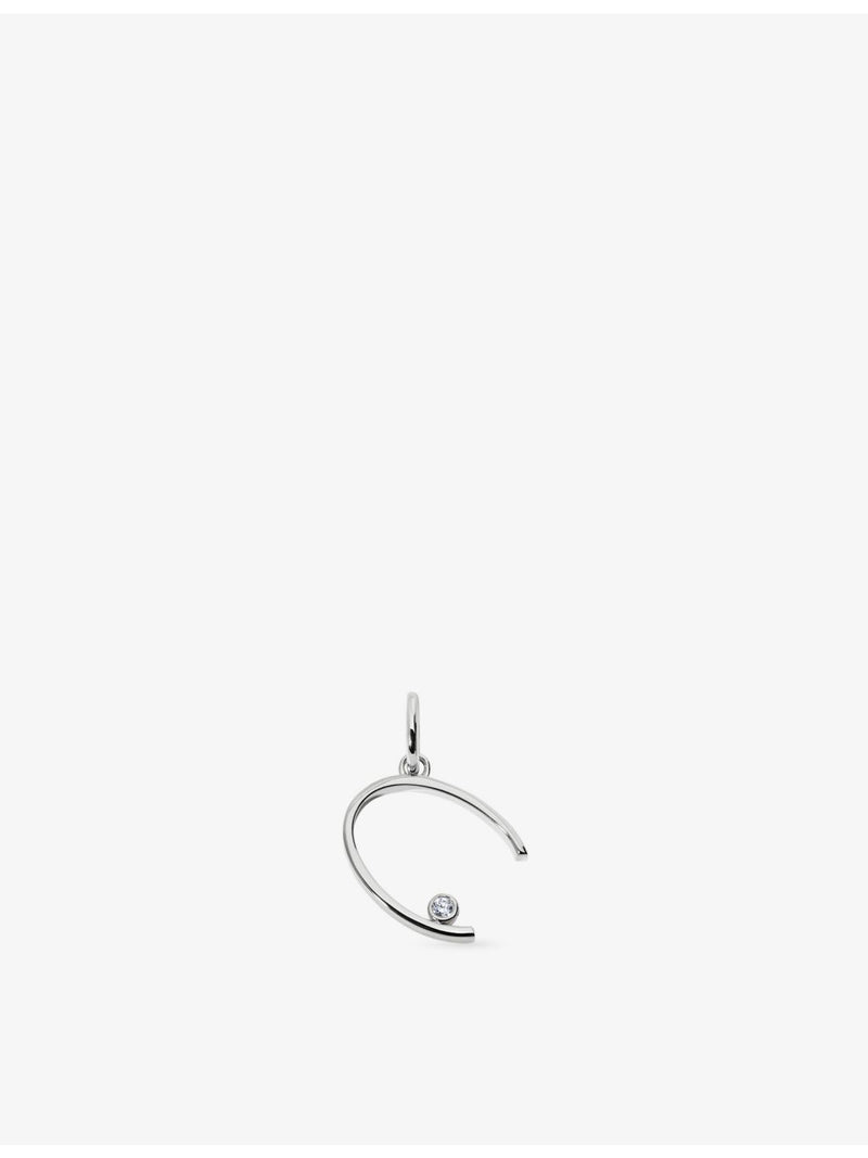 Monica Vinader initial C pendant in sterling silver, imported from the UK