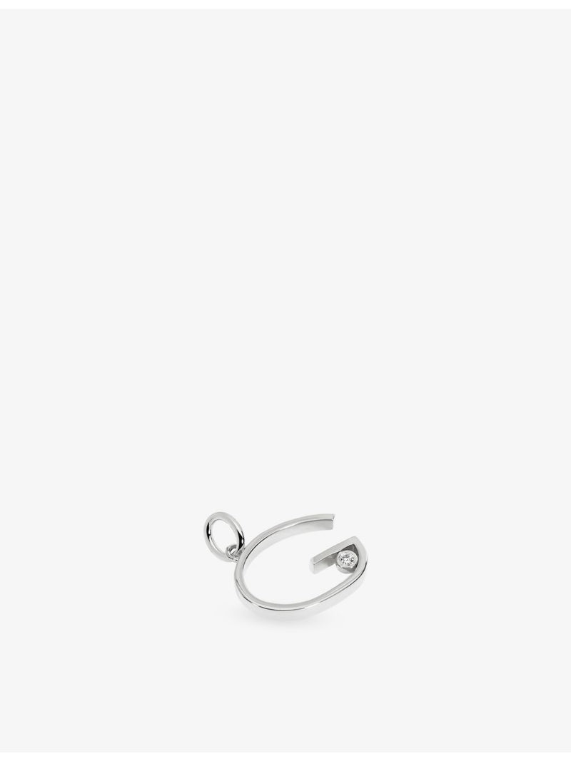 Monica Vinader initial G lab-grown diamond pendant charm, sterling silver - British product
