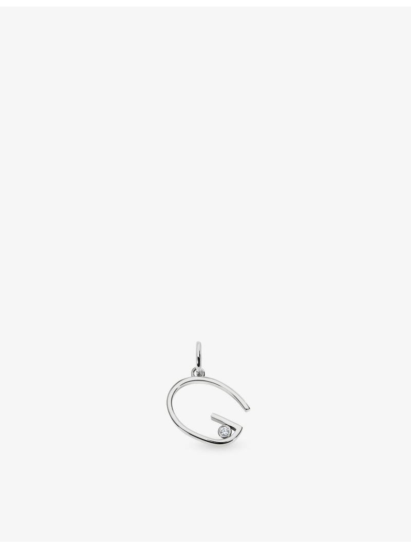 Monica Vinader initial G lab-grown diamond pendant charm, sterling silver - British product