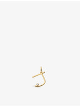 selfridges Monica Vinader Initial J Solitaire Lab-Grown Diamond and 18ct Gold Vermeil Pendant Charm- Buy online at McGrocer