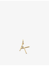 selfridges Monica Vinader Initial K Solitaire Lab-Grown Diamond 18ct Gold Vermeil Pendant Charm- Buy online at McGrocer