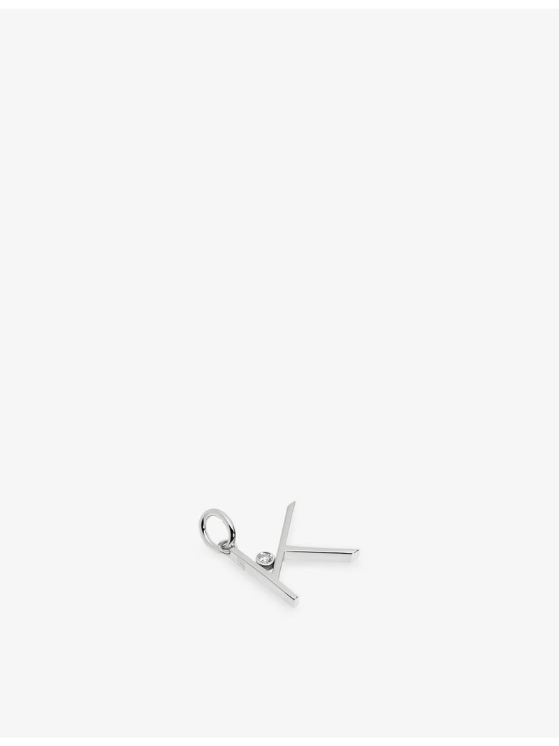 Monica Vinader K initial solitaire pendant charm - British product