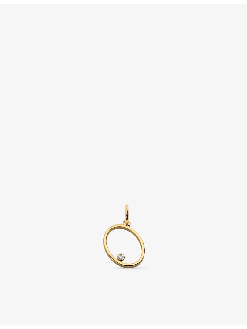 Monica Vinader initial O pendant with 0.035ct lab-grown diamond, imported from the UK