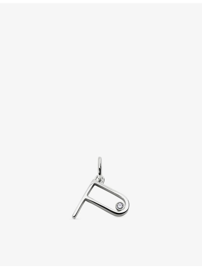 Monica Vinader sterling silver initial P 0.035ct diamond pendant, UK version
