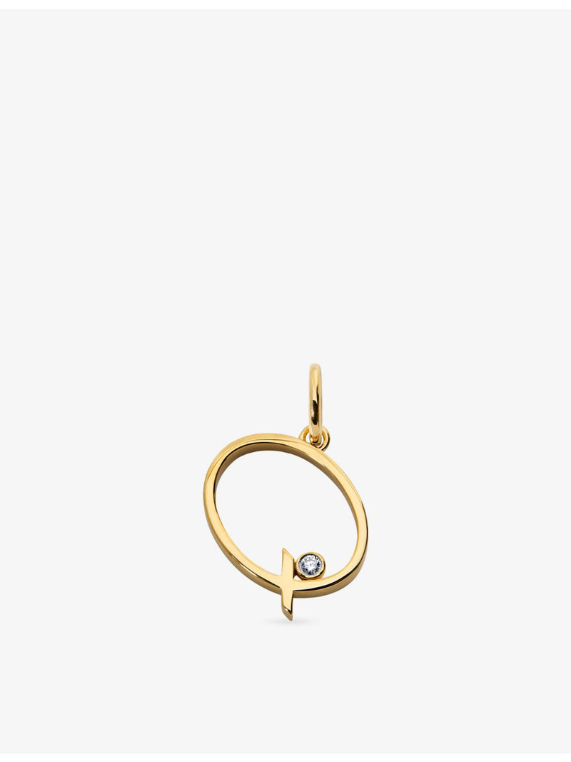 Monica Vinader initial Q lab-grown diamond pendant 18ct gold vermeil, UK version