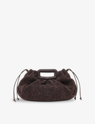Mipli bouclé-effect woven clutch bag (British brand)