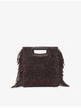 selfridges Maje Fringed Raffia Shoulder Bag- Buy online at McGrocer