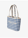 Jimmy Choo raffia tote bag with gingham print (British brand)
