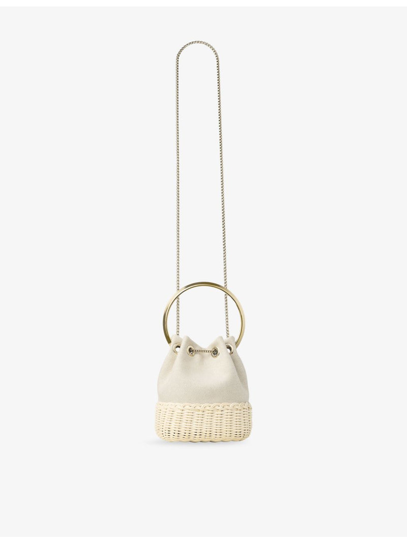 Jimmy Choo Bon Bon canvas and wicker handbag, UK version