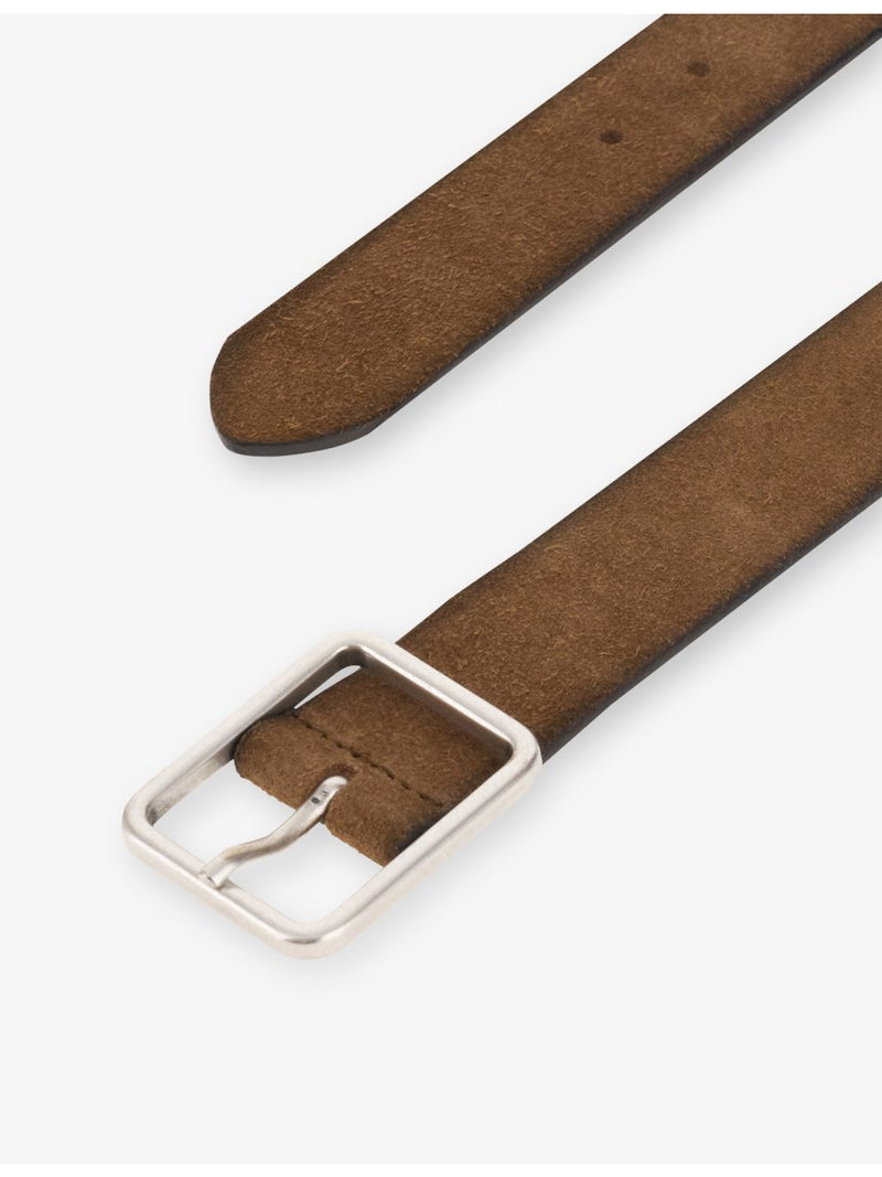 Boggi Milano square-buckle suede belt, imported from the UK