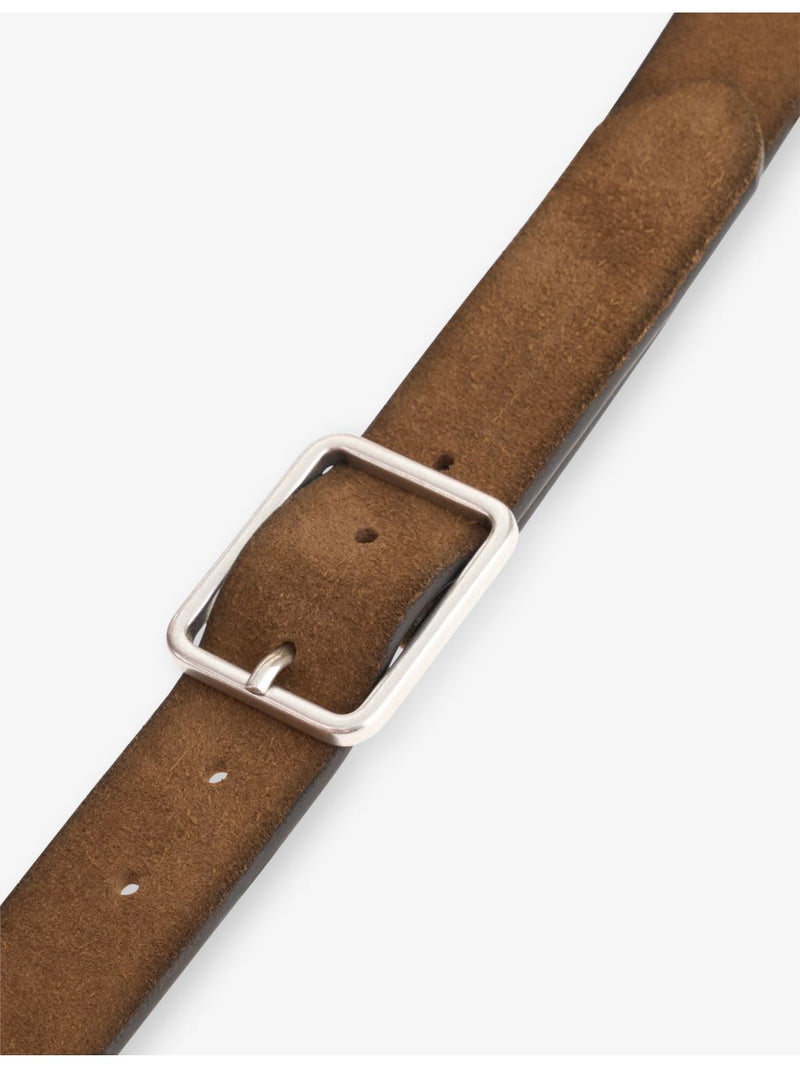 Boggi Milano square-buckle suede belt, imported from the UK