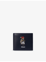 selfridges Polo Ralph Lauren Bear-Embroidered Leather Billfold Wallet- Buy online at McGrocer