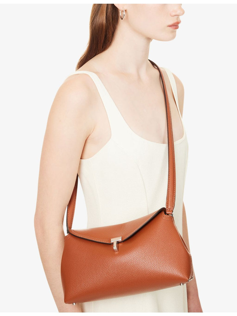 TOTEME T-Lock flap leather clutch made in Italy - British product