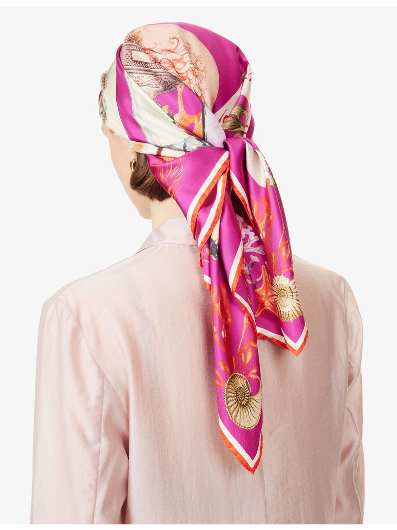 Max Mara square logo silk scarf 90cm, imported from the UK