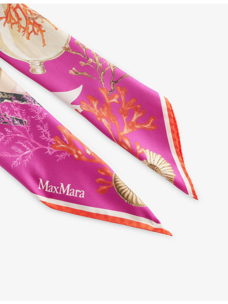 Max Mara square logo silk scarf 90cm, imported from the UK