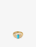 Astley Clarke Aurora Ridge 18ct Yellow-Gold Plated Sterling-Silver and Turquoise Ring