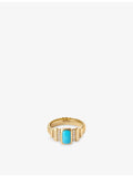Astley Clarke turquoise ring white sapphire 4.5mm band - British product