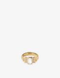 Astley Clarke Aurora Ridge 18ct Yellow-Gold Plated Sterling-Silver and Mother of Pearl Ring