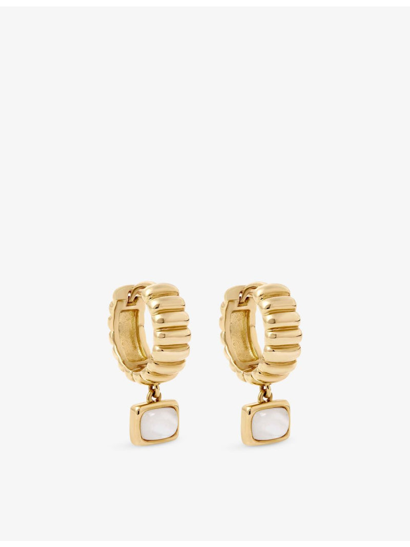 Astley Clarke mother of pearl drop huggie earrings, imported from the UK