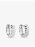 Astley Clarke Aurora Ridge sterling silver huggie earrings, UK version