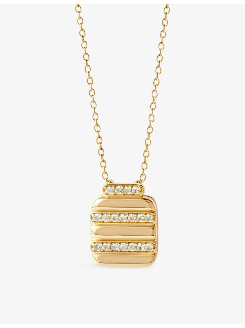 Astley Clarke locket pendant necklace 18ct gold plated white sapphire, UK version