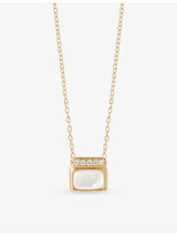selfridges Astley Clarke Aurora Ridge 18ct Yellow-Gold Plated Sterling-Silver and Mother of Pearl Necklace, 44-46cm- Buy online at McGrocer