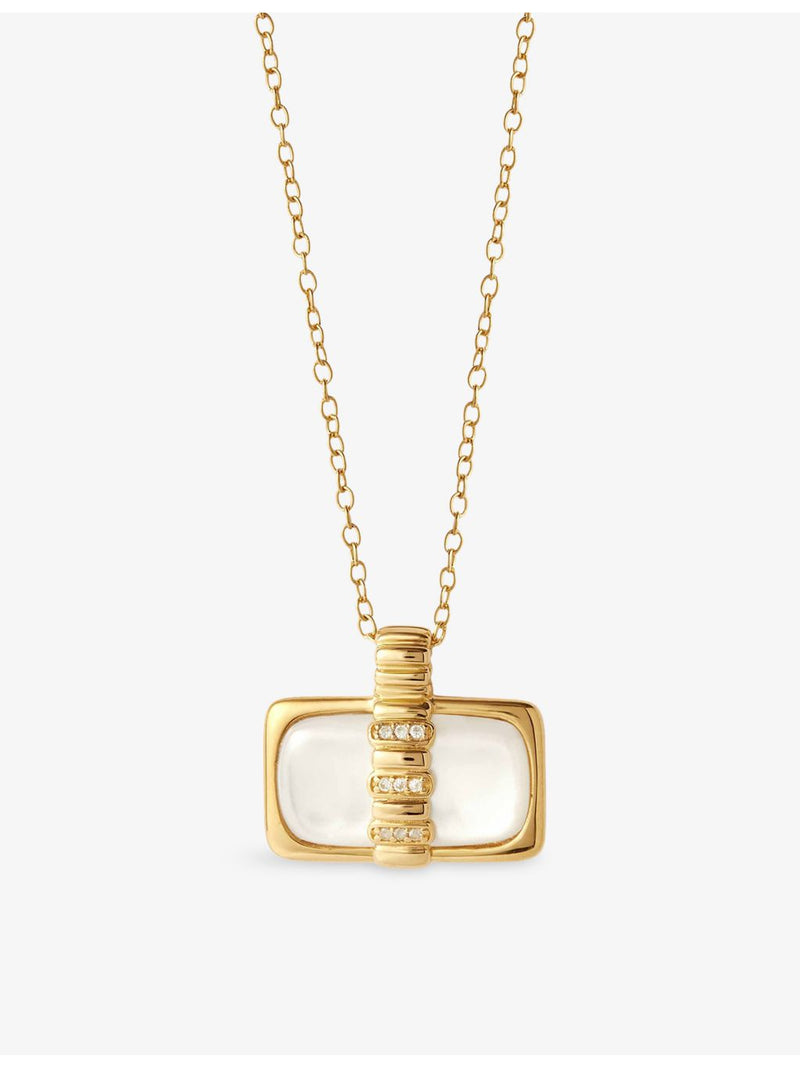 Astley Clarke gold plated mother of pearl pendant necklace - British product