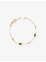 selfridges Astley Clarke Aurora Ridge 18ct Yellow-Gold Plated Sterling-Silver Green Chalcedony & White Sapphire Station Bracelet- Buy online at McGrocer