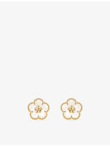 selfridges Van Cleef & Arpels Lucky Spring Butterfly 18ct Yellow Gold and Mother of Pearl Earrings- Buy online at McGrocer
