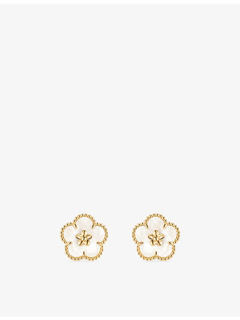 Van Cleef & Arpels 18ct yellow gold mother of pearl earrings - British product