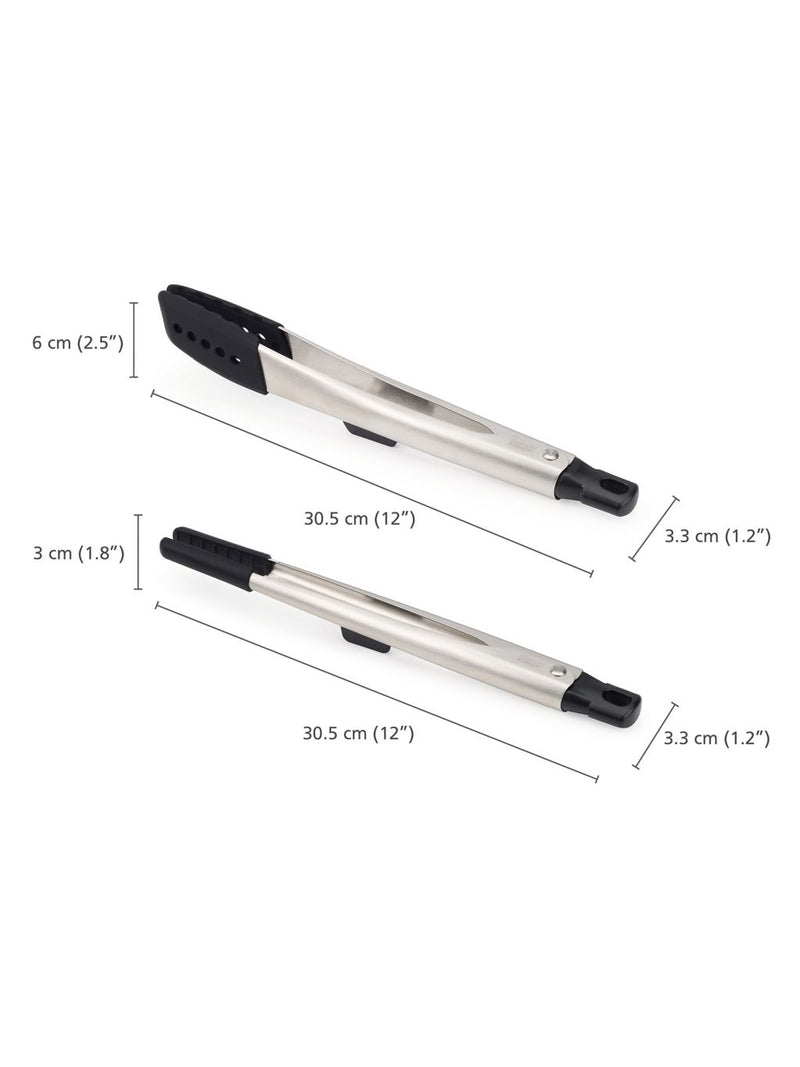 Joseph Joseph Elevate Fusion stainless steel tong set, imported from the UK