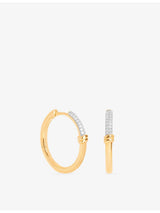 selfridges Astrid & Miyu Pavé Knot 18ct Gold-Plated 925 Sterling Silver Hoop Earrings- Buy online at McGrocer