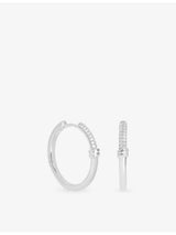 selfridges Astrid & Miyu Pavé Knot 925 Sterling Silver Hoop Earrings- Buy online at McGrocer