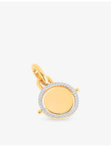 selfridges Astrid & Miyu Pavé Spinning Coin 18ct Gold-Plated 925 Sterling Silver Clip Charm- Buy online at McGrocer