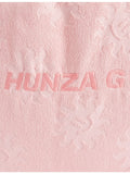 Hunza G cotton-terry tote bag with sunny jacquard pattern, UK version