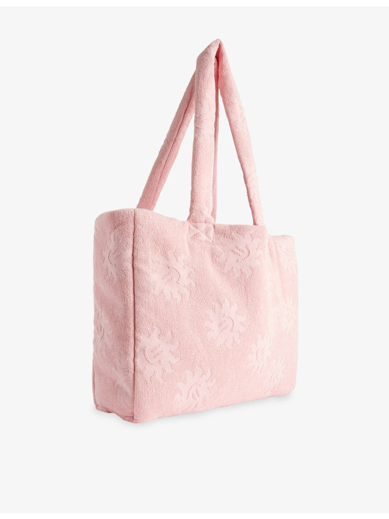 Hunza G cotton-terry tote bag with sunny jacquard pattern, UK version