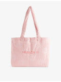 Hunza G cotton-terry tote bag with sunny jacquard pattern, UK version