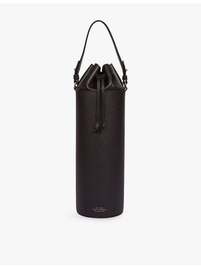 Smythson Panama leather wine tote with stackable cups - British product