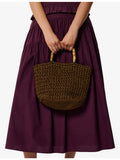 Whistles bamboo-handle crochet bag 32cm wide - British product