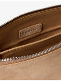 Whistles suede clutch bag with gold-tone hardware (British brand)
