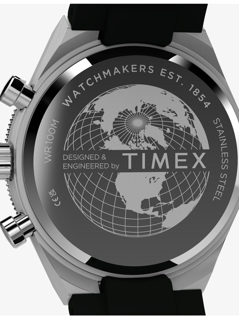 Timex chronograph watch 40mm synthetic rubber strap - British product