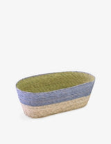 selfridges Makaua Oval Colour-Block Woven Basket 25cm- Buy online at McGrocer