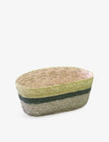 Makaua woven basket colour-block oval 25cm (British brand)