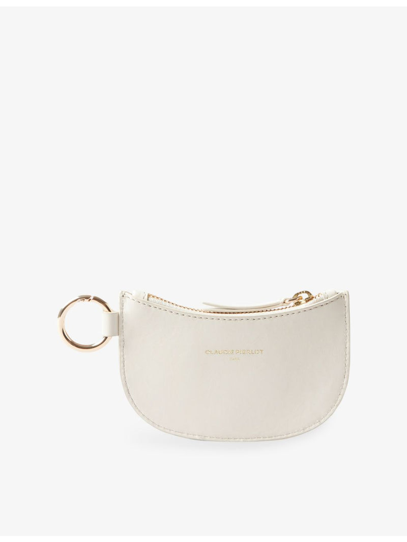 Claudie Pierlot curved raffia purse with leather trim, imported from the UK