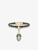 Bvlgari Serpenti Forever leather bracelet with gold-plated brass, imported from the UK