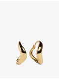 Swirl 18ct Yellow Gold Vermeil Huggie Earrings