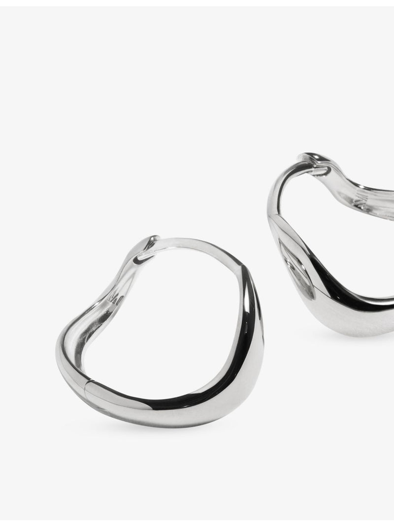 Monica Vinader Swirl sterling silver huggie earrings, UK version