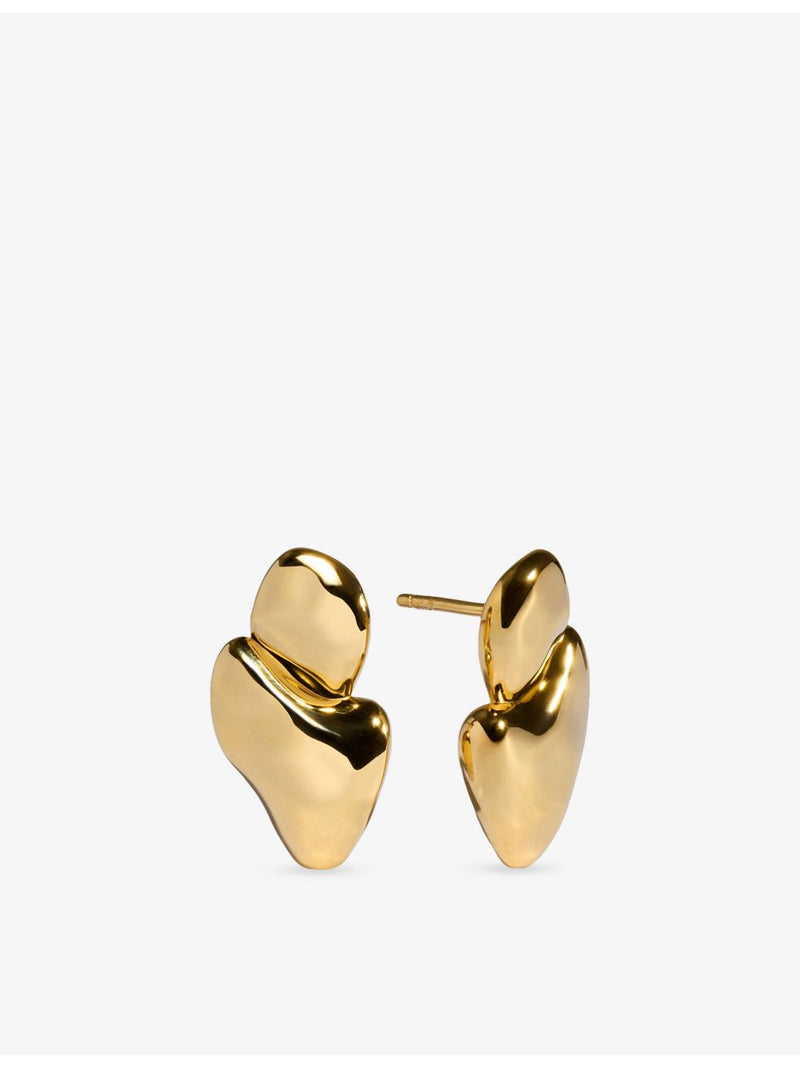 Monica Vinader Odyssey 18ct gold vermeil stud earrings, imported from the UK