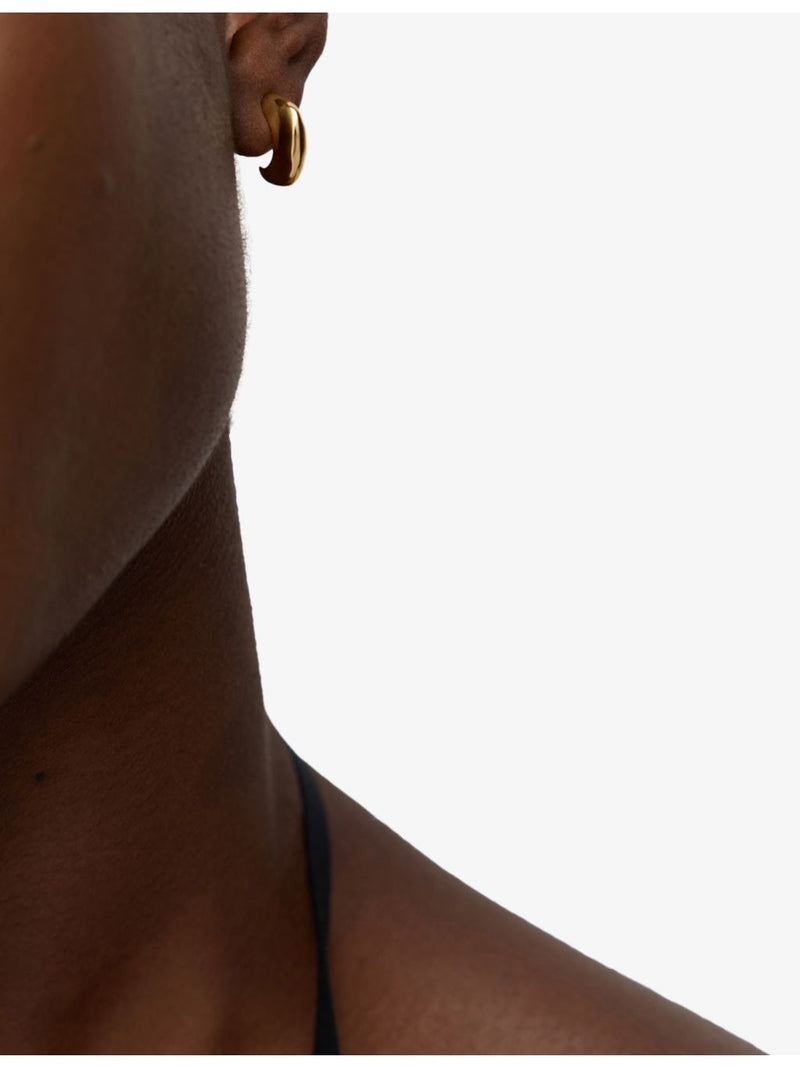 Monica Vinader 18ct yellow gold vermeil huggie earrings, imported from the UK
